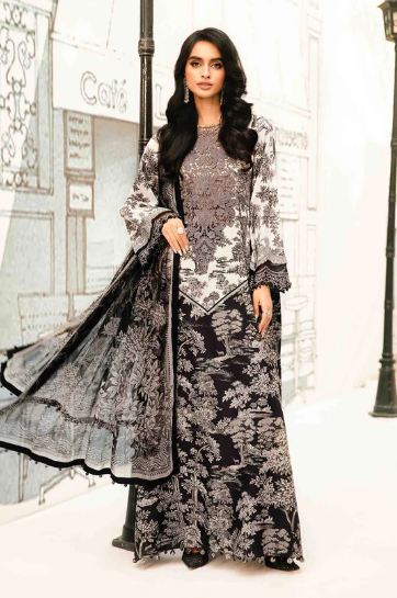 3 Piece Unstitched Embroidered Lawn Suit