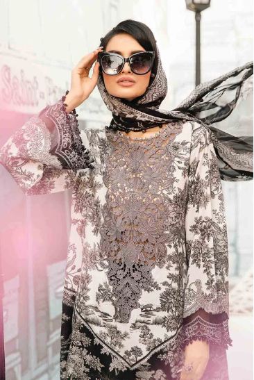 3 Piece Unstitched Embroidered Lawn Suit