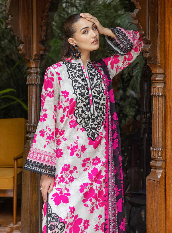 Zainab Chottani 3 Piece Unstitched Printed Embroidered Lawn Suit