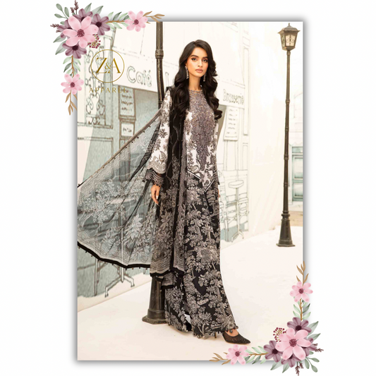 3 Piece Unstitched Embroidered Lawn Suit