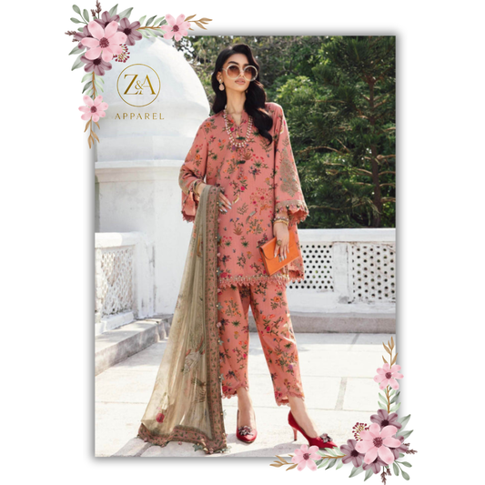 M-Prints 3 piece Unstitched Lawn Suit MPT-2707-A