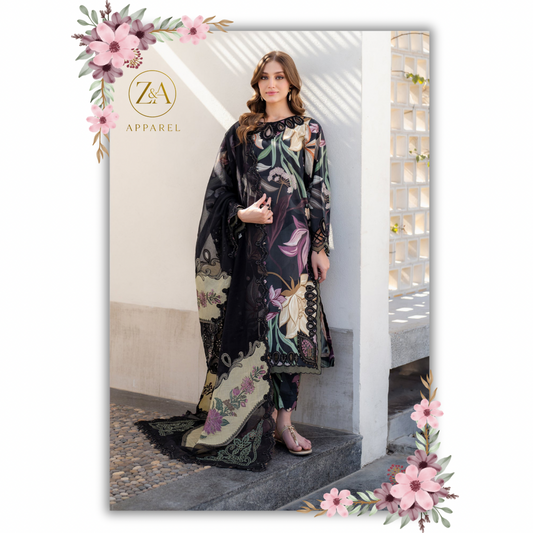 Baroque 3 Piece Unstitched Luxury Lawn Collection 2025