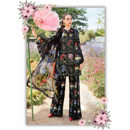 Maria B M.Print 3 Piece Unstitched Printed Lawn Suit | MPT-2511-B