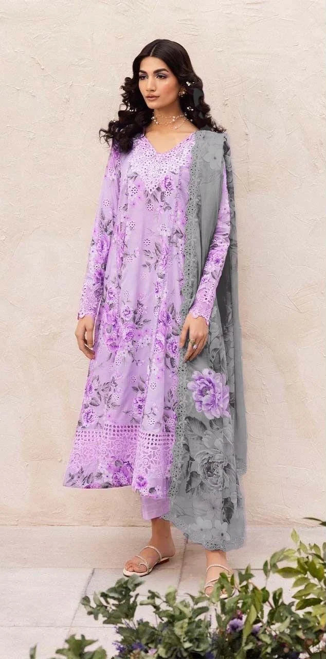 New Arrival Iznik Purple 3 Piece Lawn